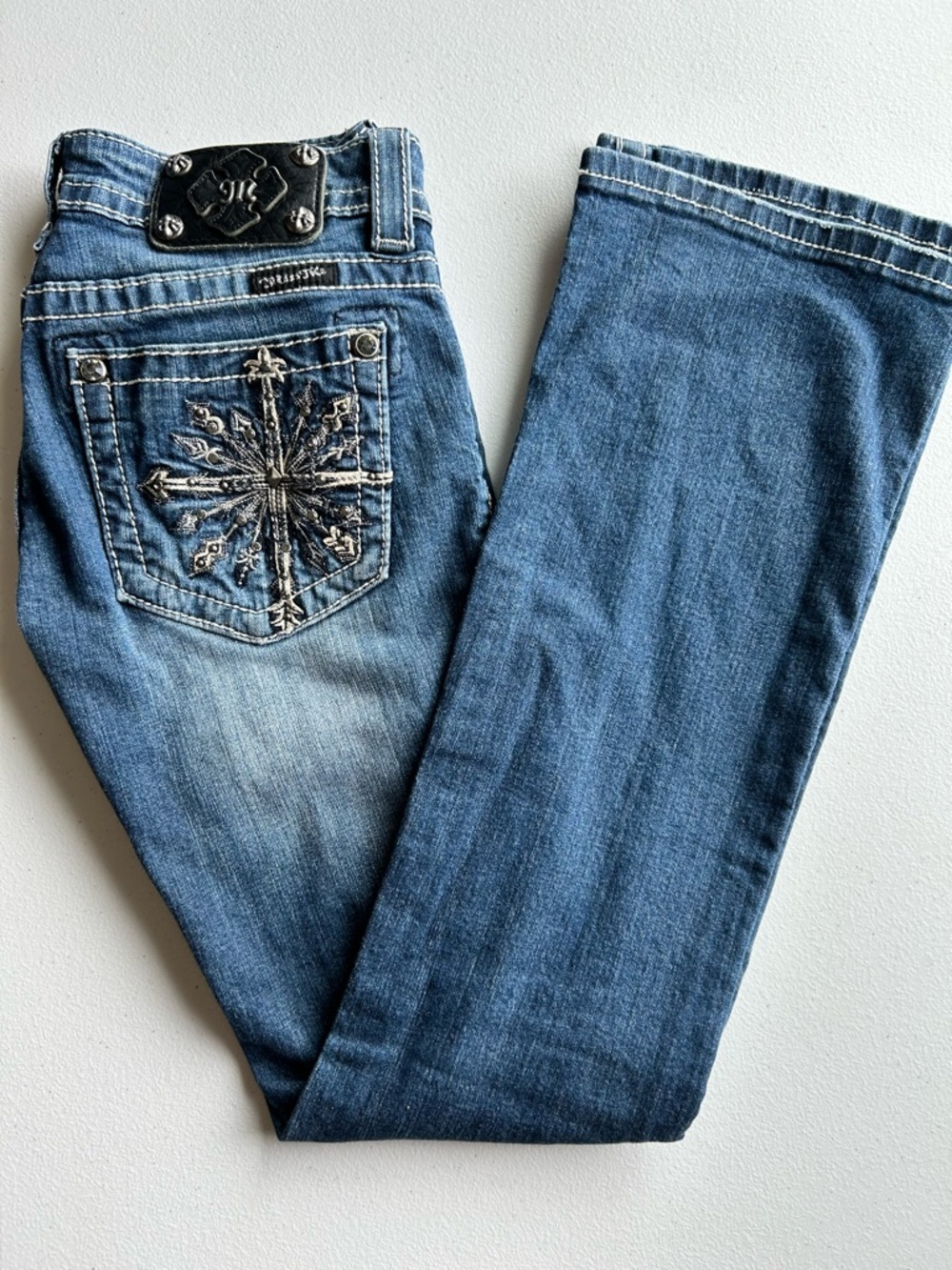 Y2K Vintage Miss Me Embellished Rhinestone Bootcut Jeans Size 27